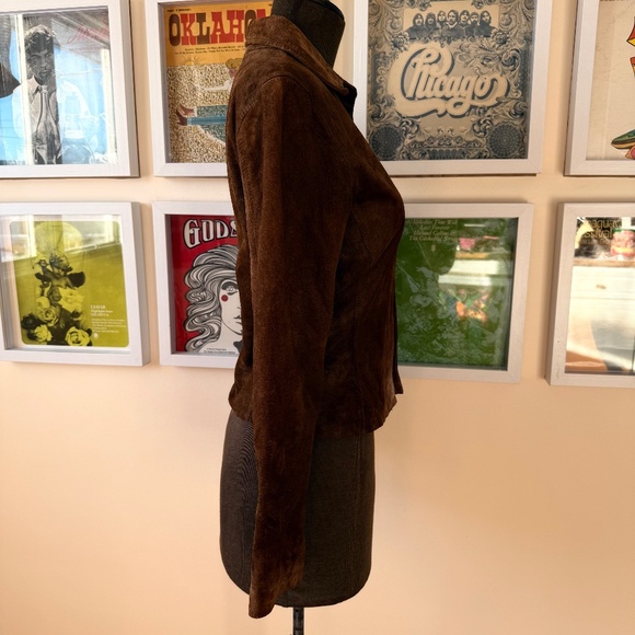 Vintage 90s Brown Suede Shirt Jackey - Picture 2 of 12